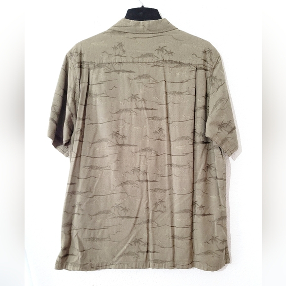 Columbia River Lodge Fish Print Button Down Short Sleeve Shirt Men's Size Large - Picture 3 of 8